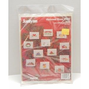 Janlynn Christmas Cross Stitch Kit 50-270 Holiday Log Carrier Ornaments Set 1990